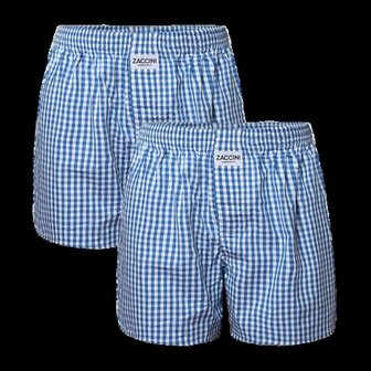Zaccini 2-pack boxershorts woven lichtblauw