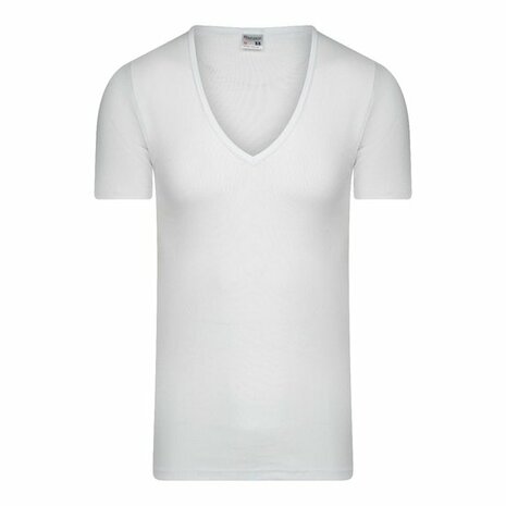 Beeren Heren M3000 Diepe V-hals T-shirt Extra Lang Wit
