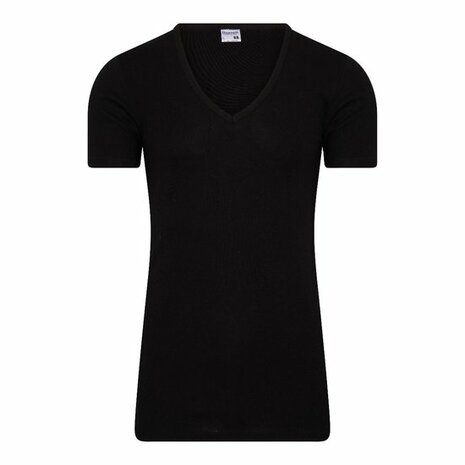 Beeren Heren M3000 Diepe V-hals T-shirt Extra Lang Zwart