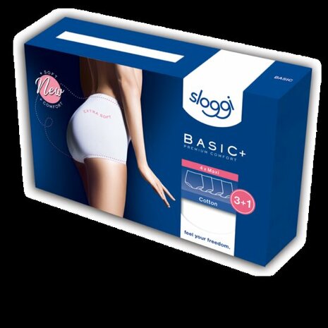 Sloggi Dames Basic+ Maxi Zwart 4-pack