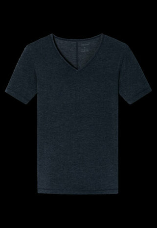 Schiesser Heren Shirt Korte Mouwen V-hals nachtblauw- Personal Fit