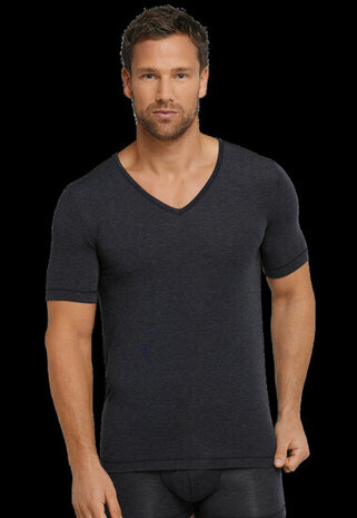 Schiesser Heren Shirt Korte Mouwen V-hals nachtblauw- Personal Fit