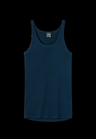 Schiesser Heren Hemd Marineblauw - Original Feinripp