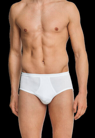 Schiesser Heren Sportslip Met Gulp Wit - Original Feinripp