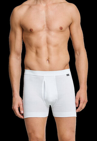 Schiesser Heren Short Met Gulp Wit - Cotton Feinripp