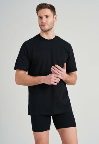 Schiesser Heren T-Shirt Zwart - American T-shirt