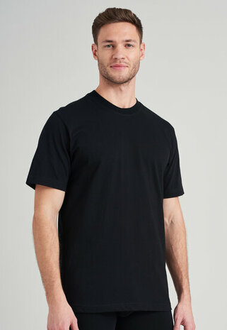 Schiesser Heren T-Shirt Zwart - American T-shirt