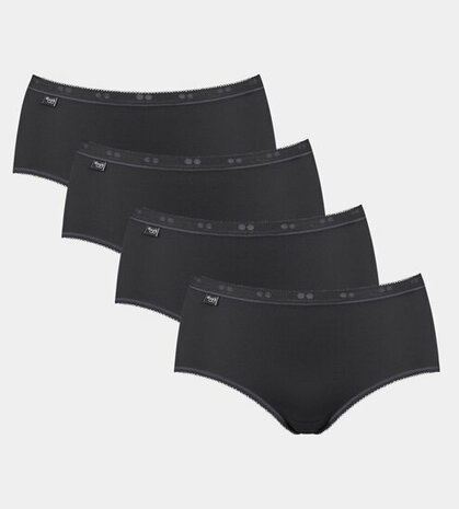 Sloggi Dames Basic+ Midi Zwart 4-pack