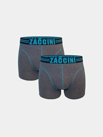 Zaccini 2- Pack Boxershorts Grey Aqua