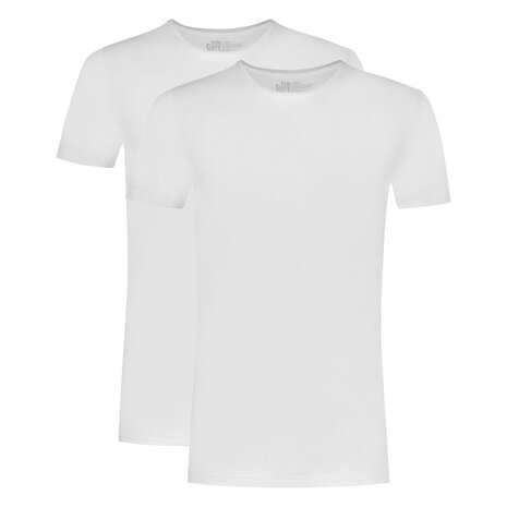 Ten Cate Heren Basic T-shirt - 2-Pack- Wit - Extra lang