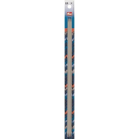Kousen- en handschoen breinaalden aluminium -  grijs 30 cm 2,50 mm