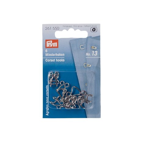Prym Korsethaken en -ogen Zilverkleurig No. 13