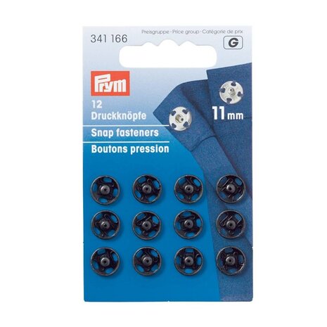 Prym Drukkers Zwart 11mm