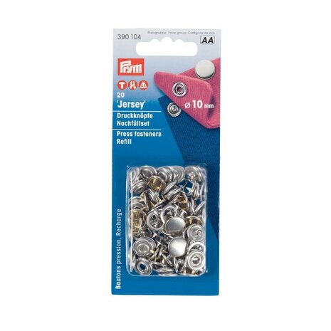 Prym Dichte Drukknoop Navulling 10mm Zilver-20 stuks
