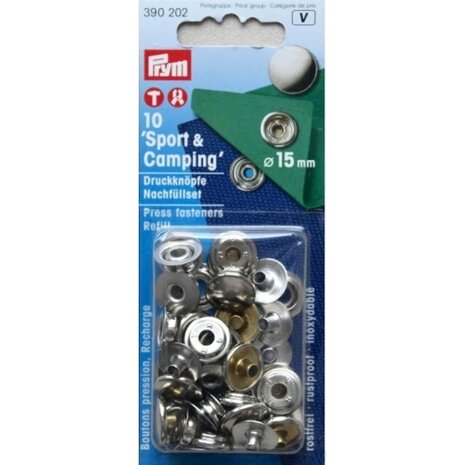 Prym drukknopen navulset 10 stuks 15 mm zilver