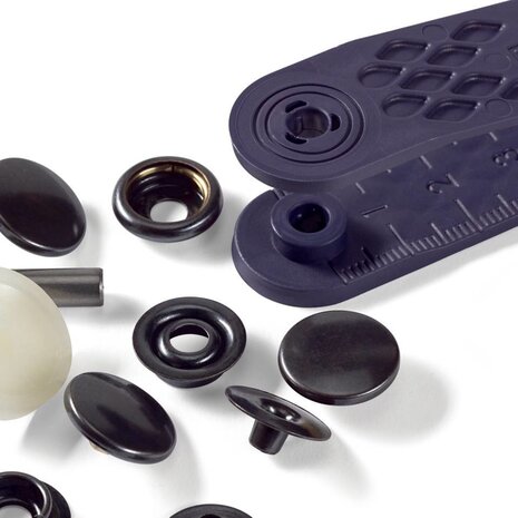 Prym 10 drukknopen sport &amp; camping 15 mm  navulset  zwart 390 230