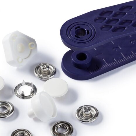 Prym Naaivrijdrukknopen ANORAK MS kap gelakt wit 15 mm