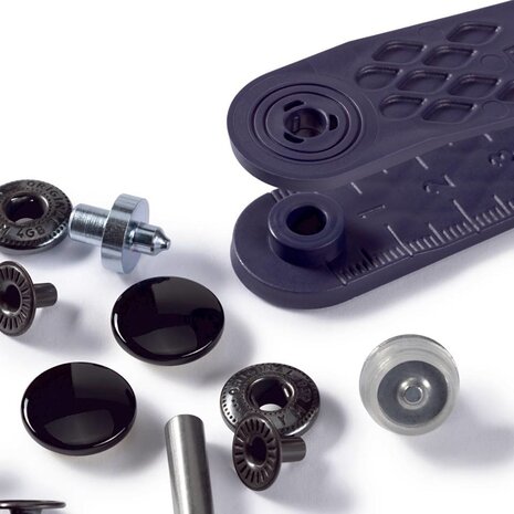 Prym Naaivrijdrukknopen ANORAK MS kap gelakt zwart 15 mm