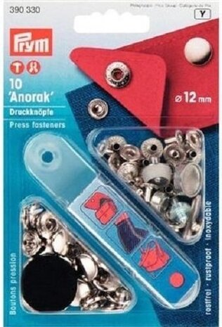 Prym Anorak 10 stuks drukknopen 12 mm nikkel