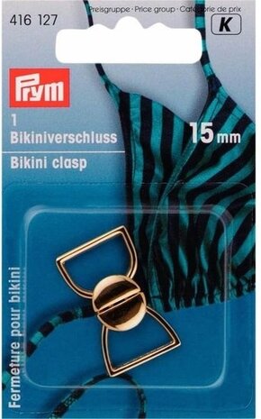 Bikini- en ceintuursluiting staal haak - 15 mm goudkleurig