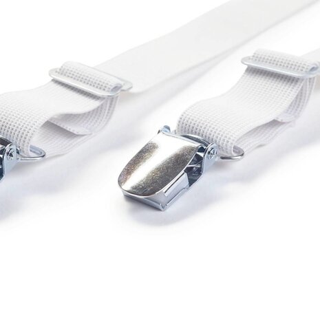 Prym 3 Lakenspanners elastisch 18mm wit. MAX. 1.40 METER.