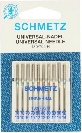 Schmetz naaimachine naalden universeel 130/705 H 70 / 80 / 90   (10 stuks totaal)