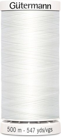 G&uuml;termann Naaigaren Wit - Nr 800- 500 meter