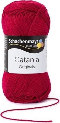 Schachenmayr Catania - katoen garen - rood (192) - pendikte 3 a 3,5mm -  1 bol