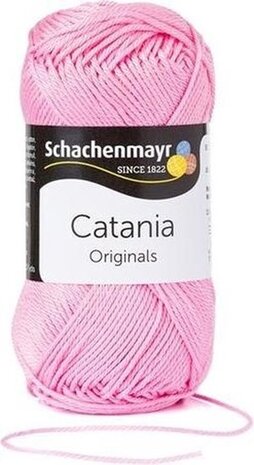 Schachenmayr Catania - katoen garen -  roze (222) - pendikte 3 a 3,5mm -  1 bol