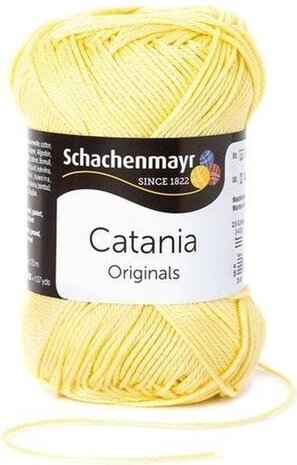 Schachenmayr Catania - katoen garen - geel 403 - pendikte 3 a 3,5mm -  1 bol