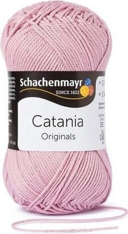 Schachenmayr Catania - katoen garen -  vintage pink roze (423) - pendikte 3 a 3,5mm -  1 bol