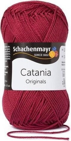 Schachenmayr Catania - katoen garen - donker rood (425) - pendikte 3 a 3,5mm -  1 bol