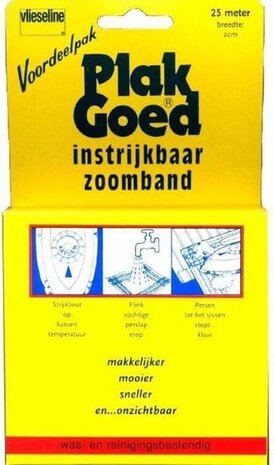 Vlieseline Plakgoed Instrijkbaar 20 mm wit - 25 meter