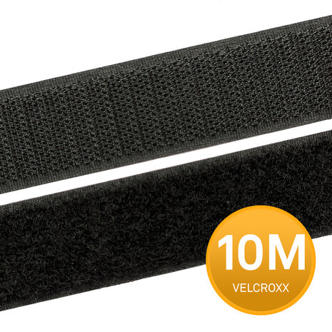 Klittenband Naaibaar Zwart 25 mm - 10 meter