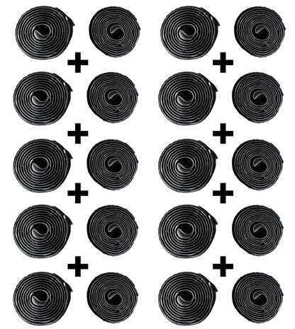 Plakbaar Klittenband - Haak en Lus - 10 stuks - 25 mm - 1 meter