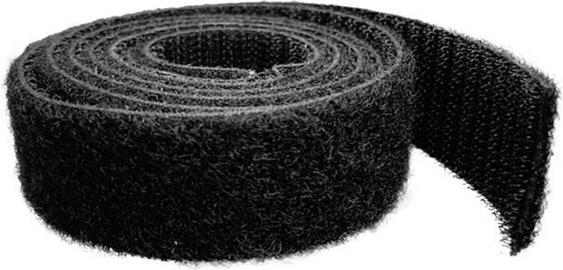 Klittenband kabelbinder - back to back - zwart - 25 mm -1 mtr