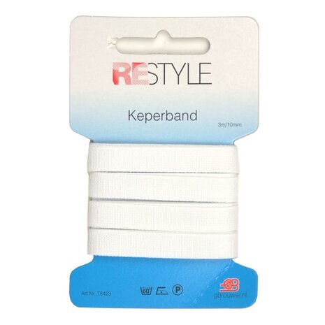 Restyle Keperband Wit 10 mm - 3 meter