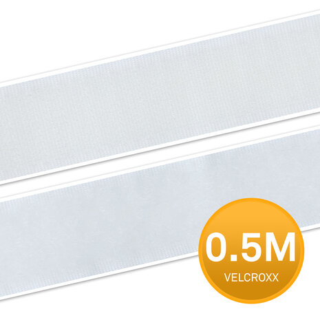 Klittenband Zelfklevend Wit 25 mm - 0.5 meter