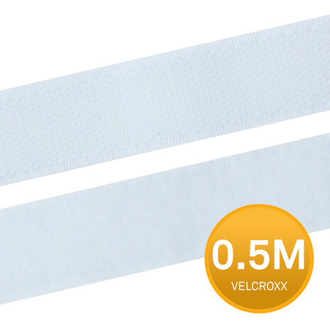 Klittenband Naaibaar Wit 25 mm - 0.5 meter