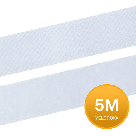 Klittenband Naaibaar Wit 25 mm -5 meter