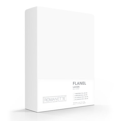 Romanette Flanellen Laken 150x250 Wit