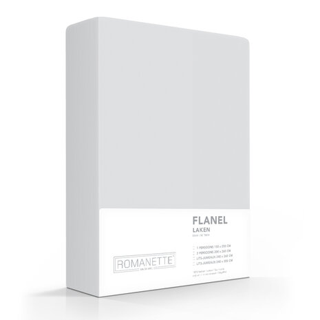 Romanette Flanellen Laken 150x250 Silver