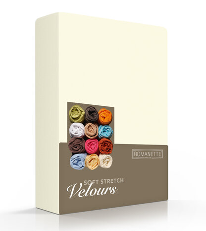 Romanette Velours Hoeslaken 1-persoons Ivoor