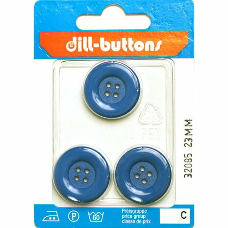 Dill Knoop Blauw 4 gaats 23 mm - 3 stuks