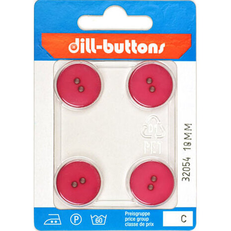 Dill Knoop Roze 2 gaats 18 mm - 4 stuks