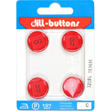 Dill Knoop Rood 2 gaats 18 mm - 4 stuks