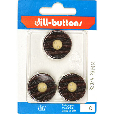 Dill Knoop Bruin 2 gaats 23 mm - 3 stuks