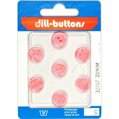 Dill Knoop Parelmoer Roze 2 gaats 11 mm - 7 stuks