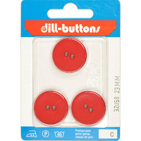 Dill Knoop Rood 2 gaats 23 mm - 3 stuks