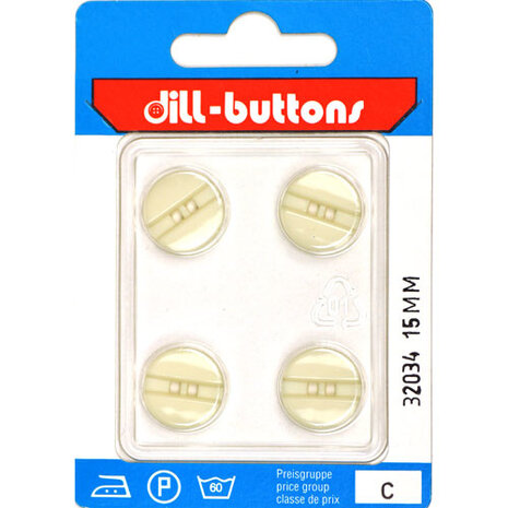 Dill Knoop Wit 2 gaats 15 mm - 4 stuks